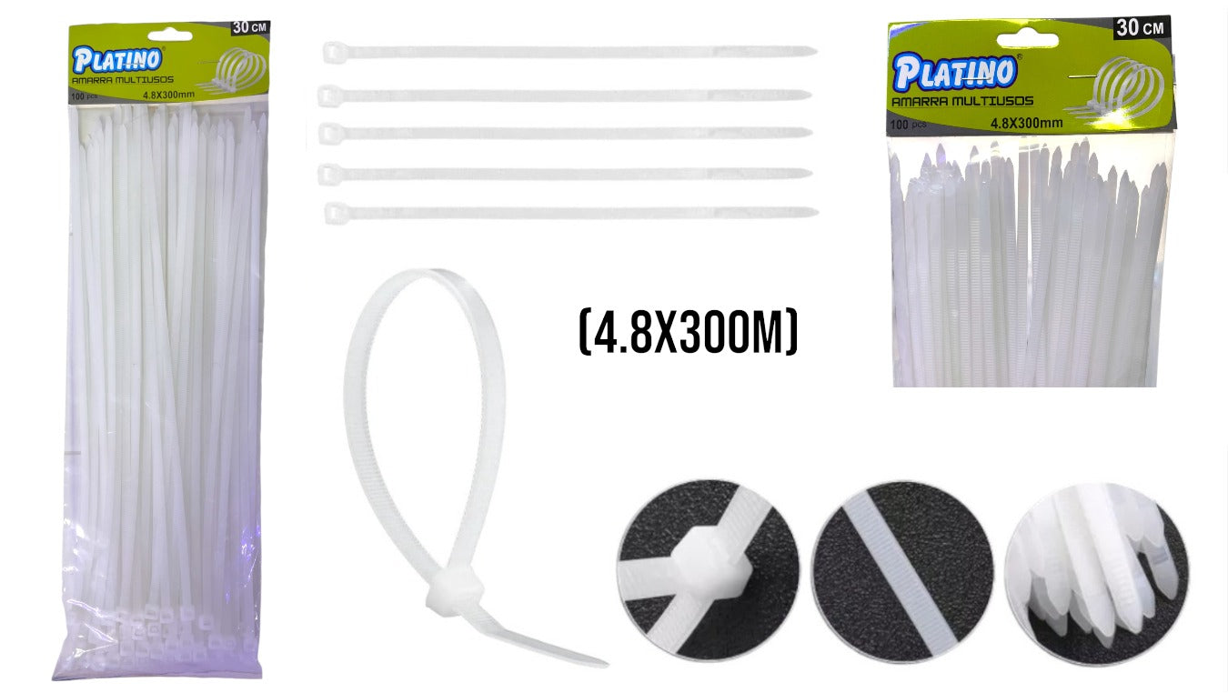 AMARRAS PLASTI BLANCA (4.8X300)(HL23121) AMARRAS PLASTI BLANCA (4.8X300)(HL23121)